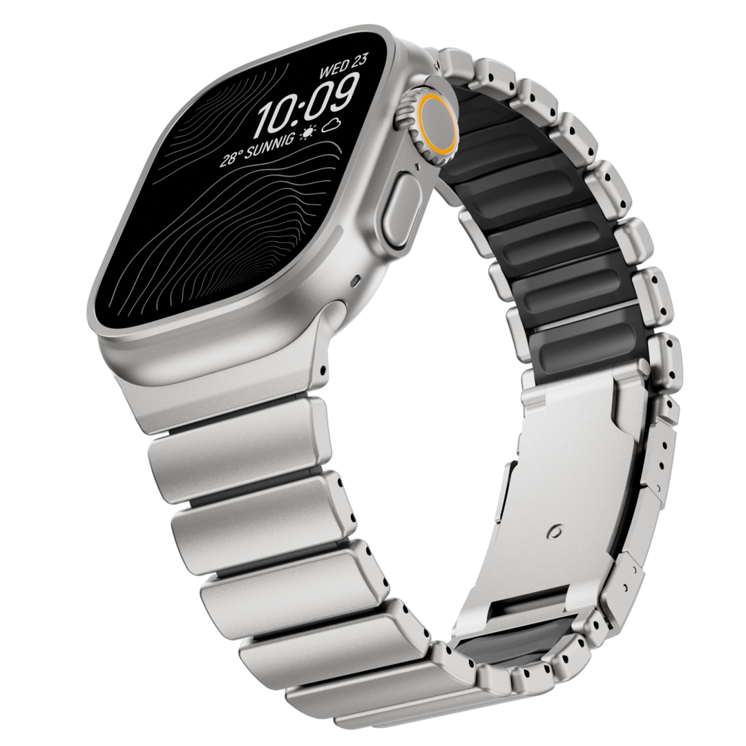 Curea GEMINI Titanium Band pentru Apple Watch Ultra — rezistentă la apă