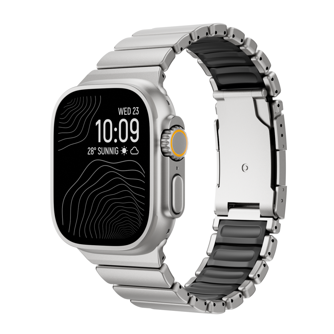 Curea GEMINI Titanium Band pentru Apple Watch Ultra — rezistentă la apă