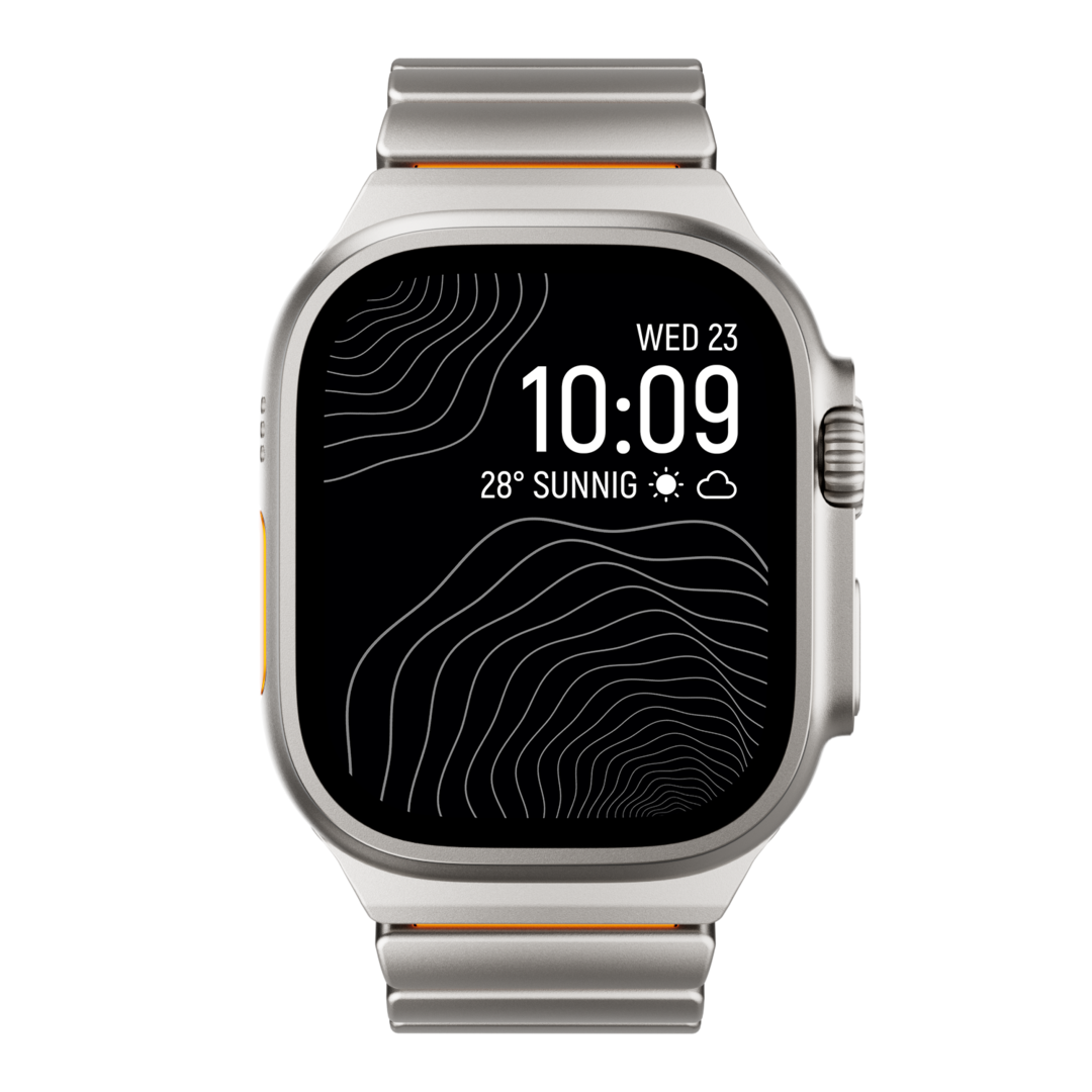 Curea GEMINI Titanium Band pentru Apple Watch Ultra — rezistentă la apă