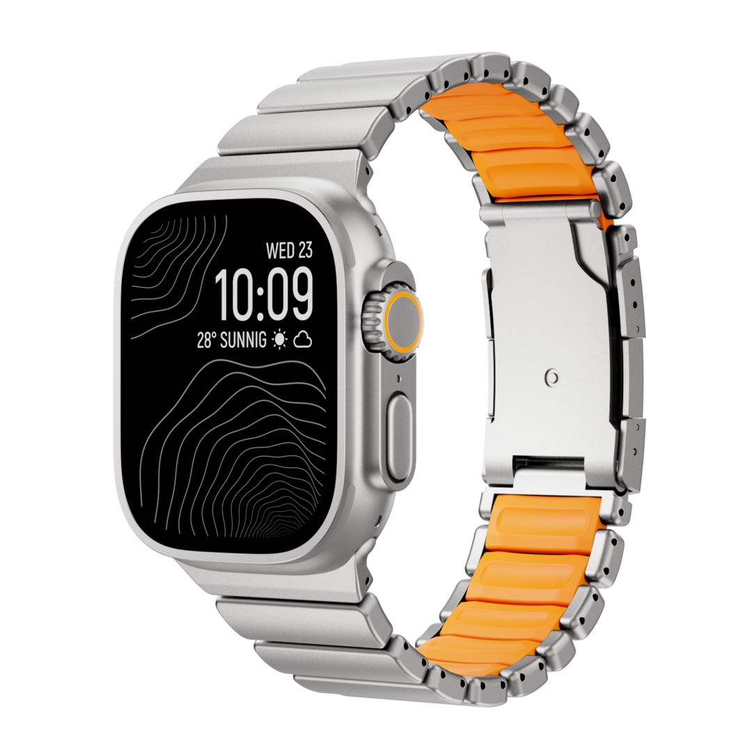 Curea GEMINI Titanium Band pentru Apple Watch Ultra — rezistentă la apă