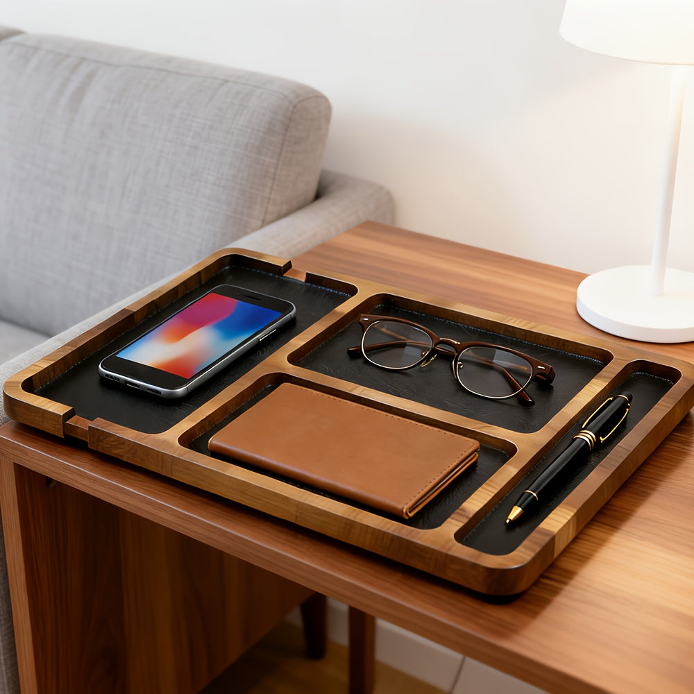 NaturalWood skrivebordsorganizer – løft din arbejdsplads | livraina