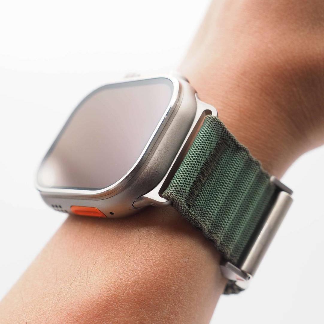 OFF-ROAD gewebtes Apple-Watch-Armband mit doppelter Lage, elastische Schnalle