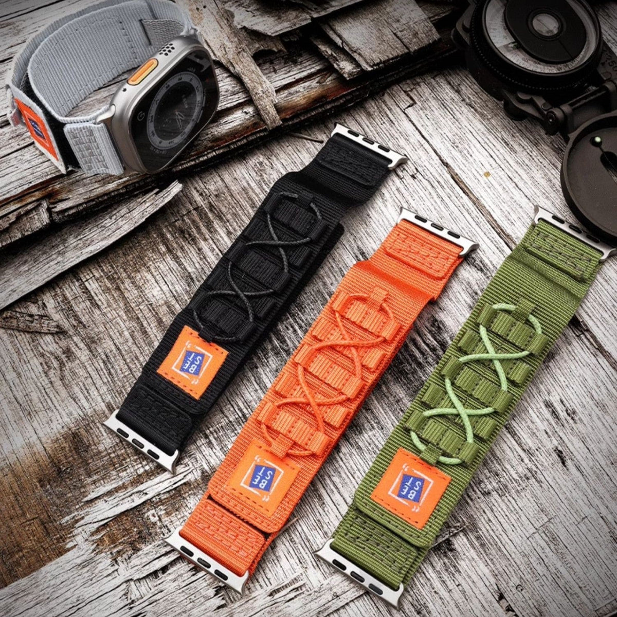 רצועת ניילון קשיחה לשעון Apple Watch — עיצוב טקטי לשטח