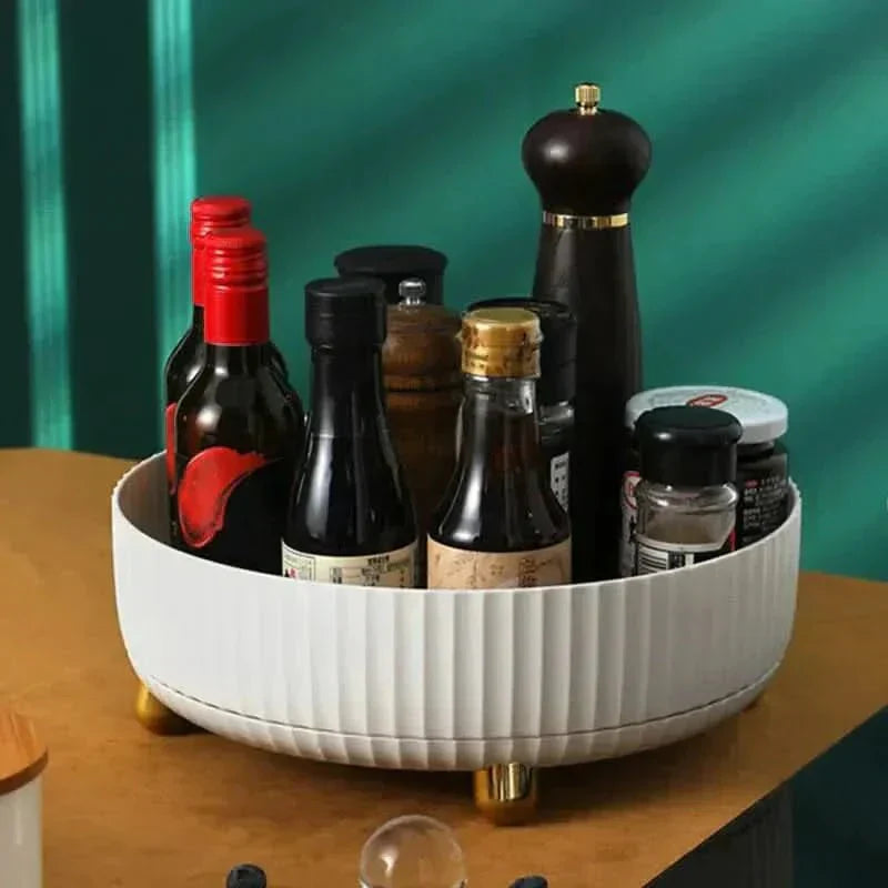 360° Rotating Storage Organizer — Compact Spin Design with Direct Access