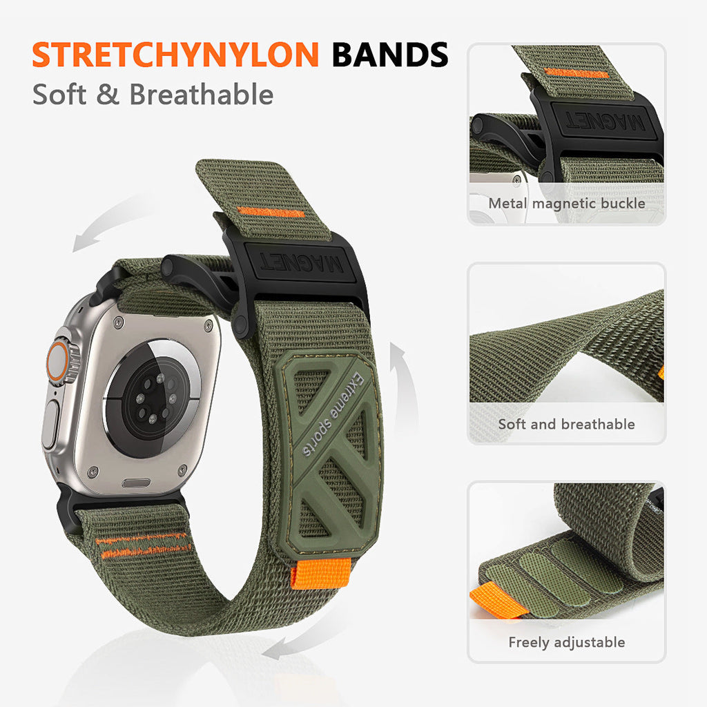 רצועת Apple Watch מגנטית מניילון Extreme — עמידה ונושמת