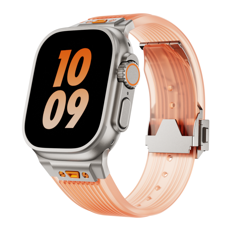 Cinturino RM in silicone trasparente per Apple Watch — Stile elegante da polso