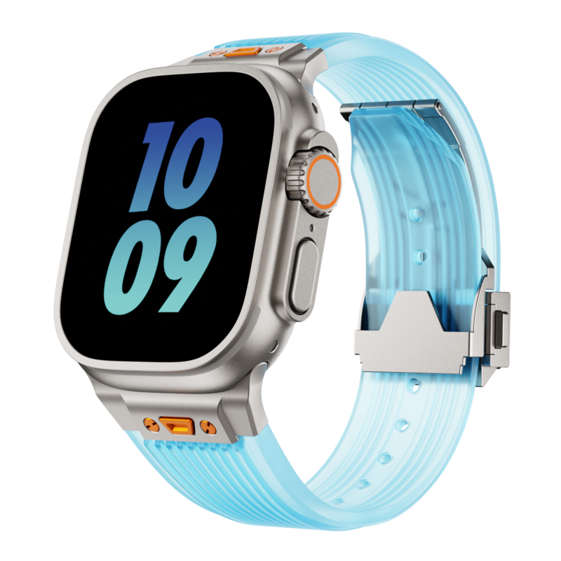 Cinturino RM in silicone trasparente per Apple Watch — Stile elegante da polso