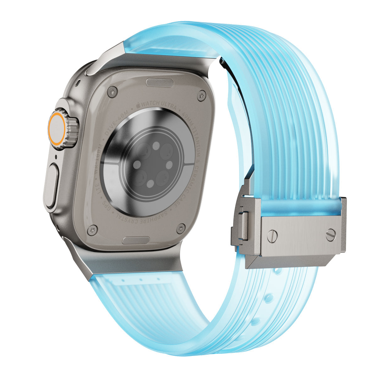 Cinturino RM in silicone trasparente per Apple Watch — Stile elegante da polso