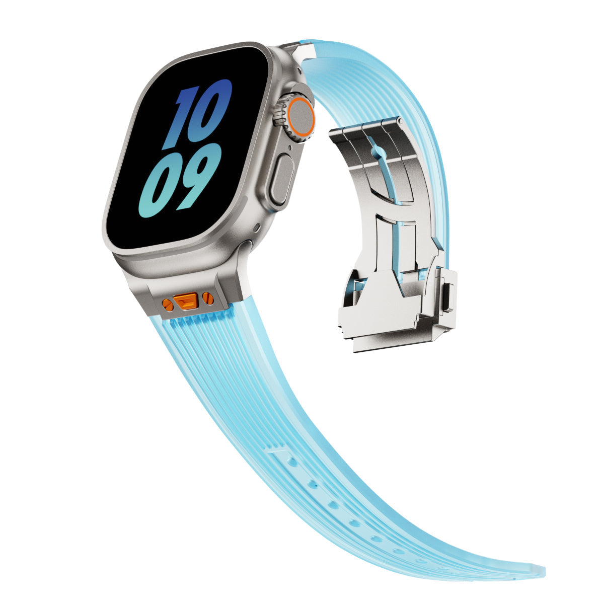 Cinturino RM in silicone trasparente per Apple Watch — Stile elegante da polso
