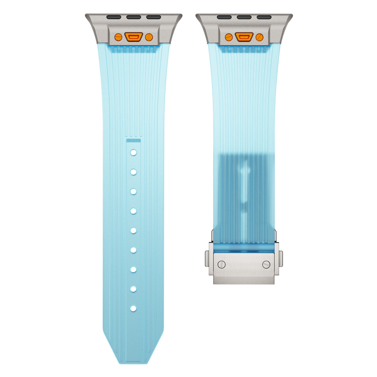 Cinturino RM in silicone trasparente per Apple Watch — Stile elegante da polso