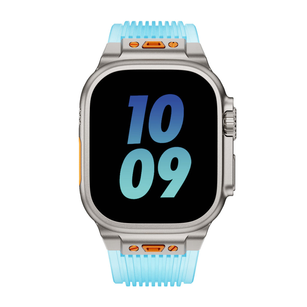 Cinturino RM in silicone trasparente per Apple Watch — Stile elegante da polso