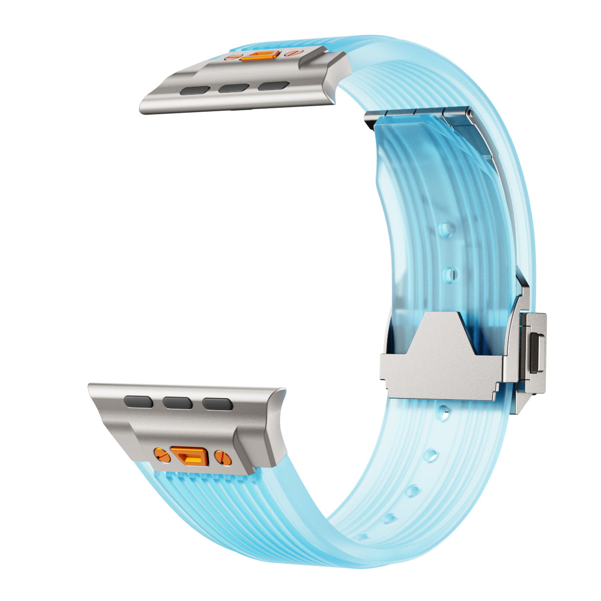 Cinturino RM in silicone trasparente per Apple Watch — Stile elegante da polso