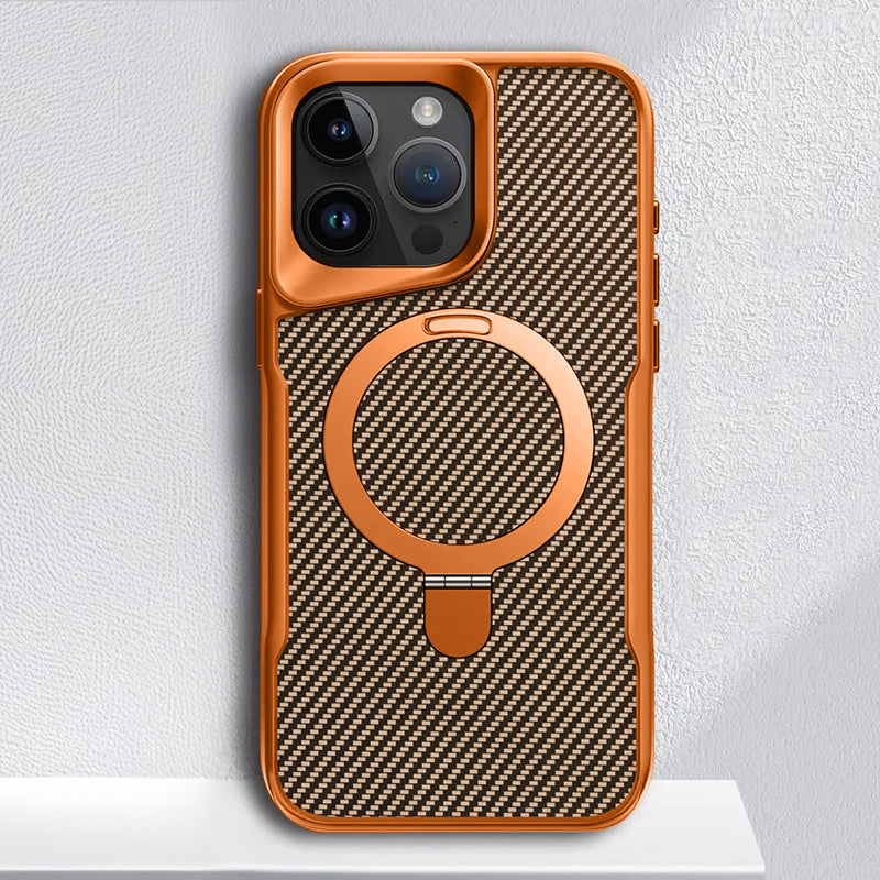 Aegis Shield magnetisk telefondeksel — karbonfib tekstur