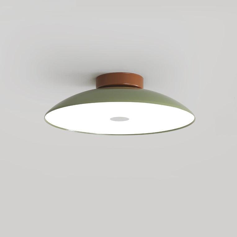 Crèmekleurige, oogvriendelijke, vlak gemonteerde groene plafondlamp | livraina