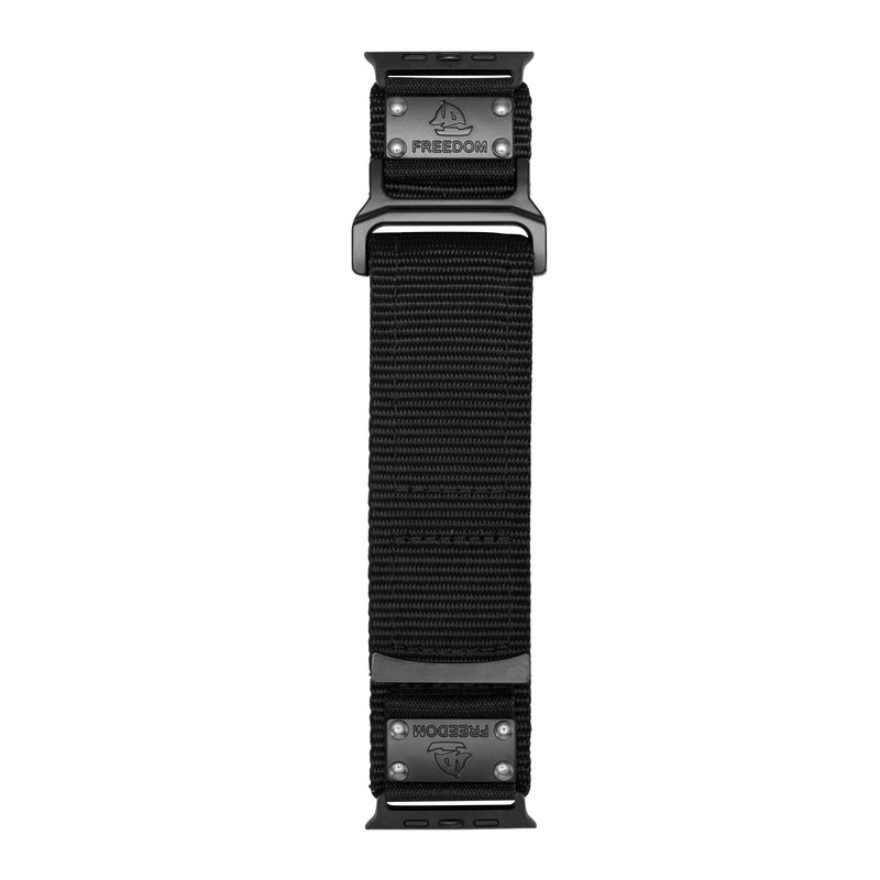 FREEDOM 30mm ultra széles nejlon Apple Watch-szíj, fém jelvényekkel