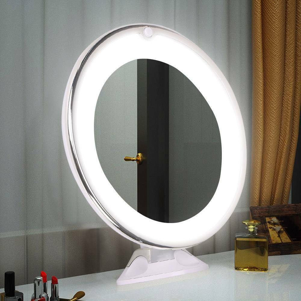LED Magnifying Makeup Mirror — 10x Zoom, 360° Rotation