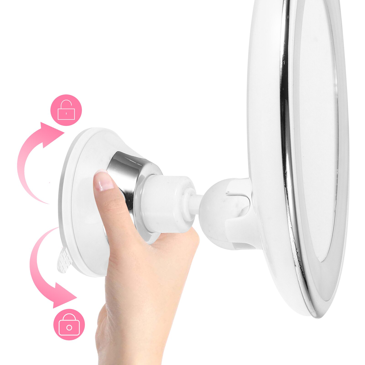 LED Magnifying Makeup Mirror — 10x Zoom, 360° Rotation
