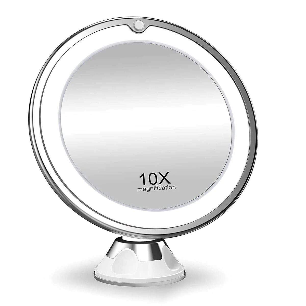 10x Zoom LED Magnifying Mirror — 360-Degree Rotation Stand