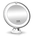 LED Magnifying Makeup Mirror — 10x Zoom, 360° Rotation