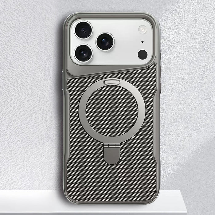 Aegis Shield magnetisk telefondeksel — karbonfib tekstur