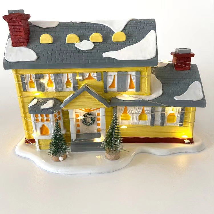 Village de Noël familial en céramique — décoration de fête à poser sur une table