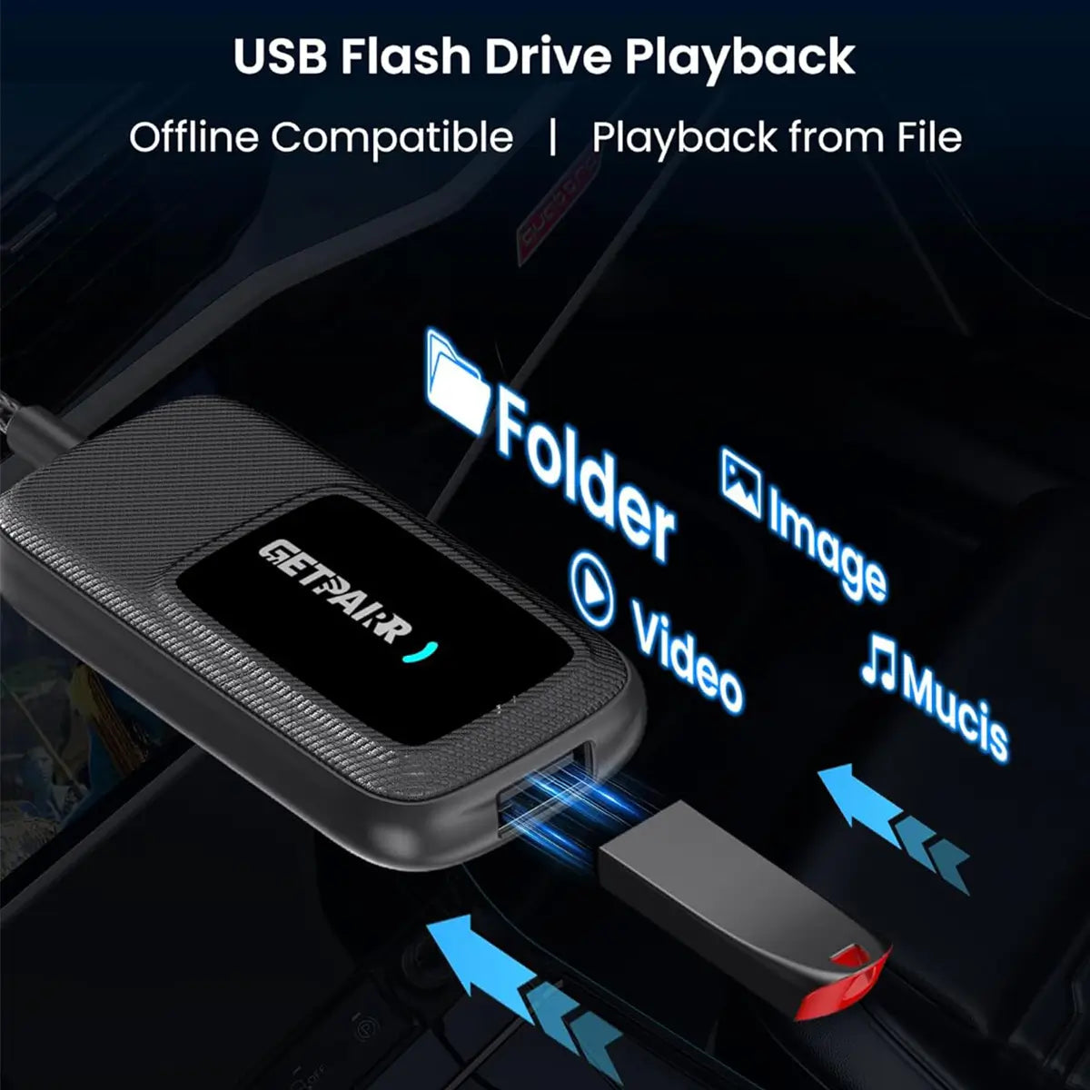 NovaLink vezeték nélküli CarPlay- és Android Auto-adapter — Beépített alkalmazásközpont