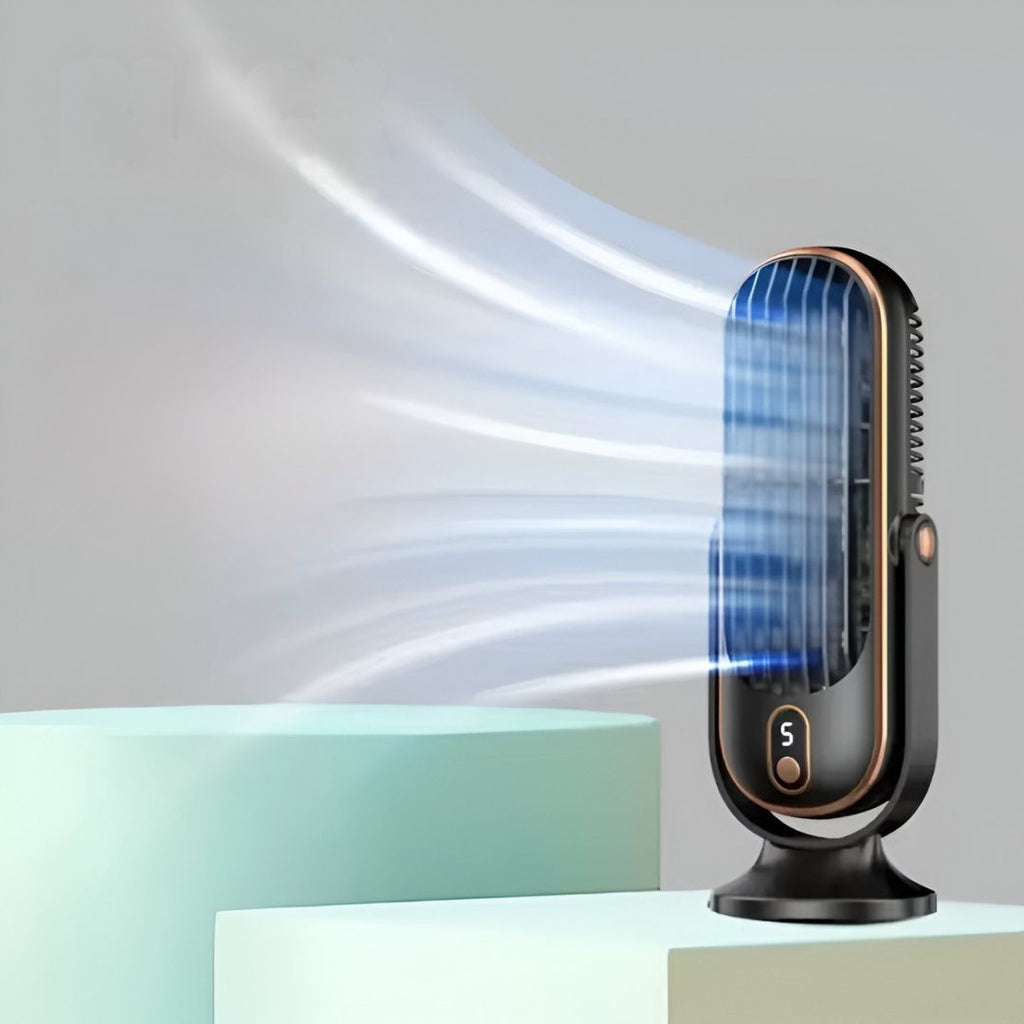 مروحة مكتب LumaBreeze صغيرة وهادئة قابلة لإعادة الشحن عبر USB - تبريد هادئ ومدمج