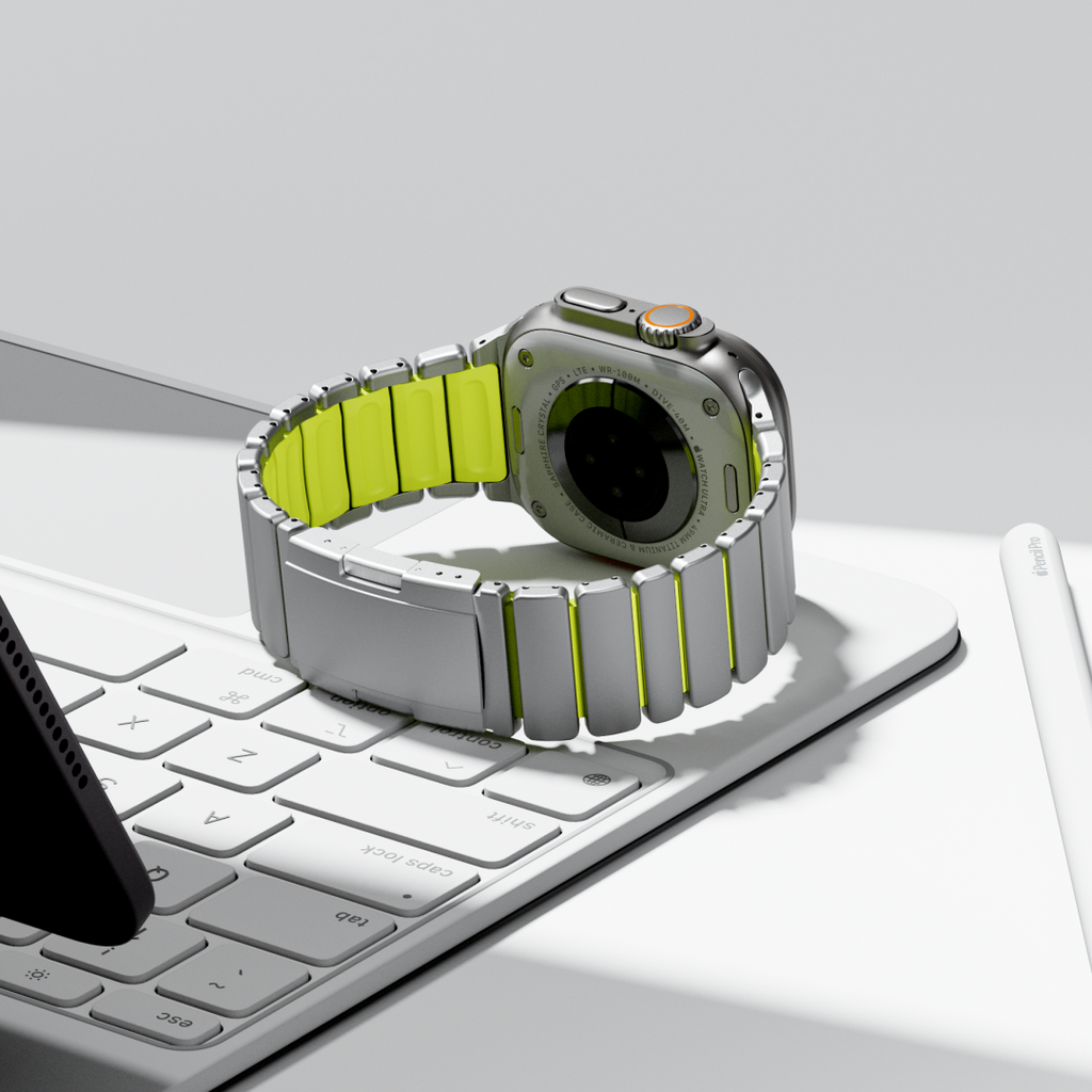 Curea GEMINI Titanium Band pentru Apple Watch Ultra — rezistentă la apă