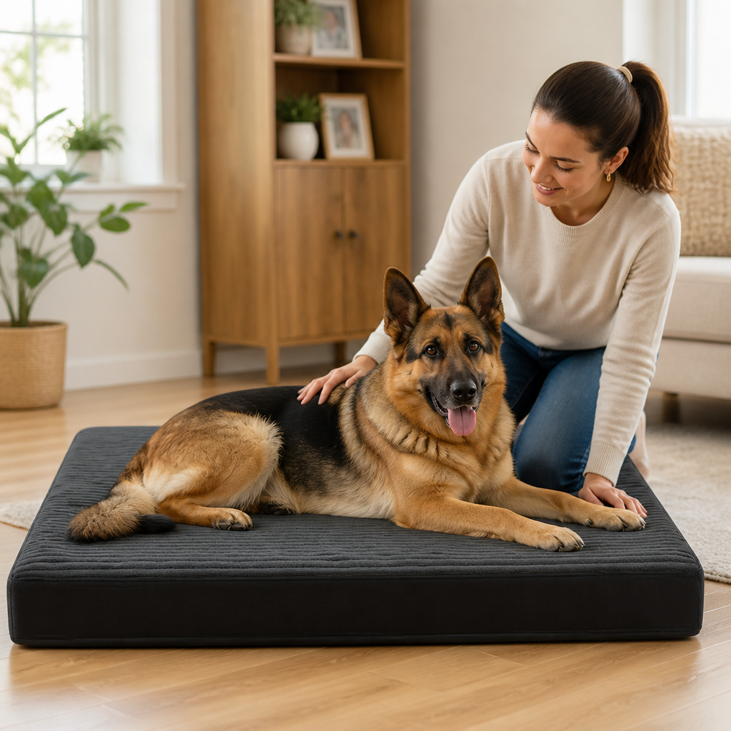Orthopedisch hondenbed van traagschuim met twee lagen (groot, afneembare wasbare hoes) | livraina