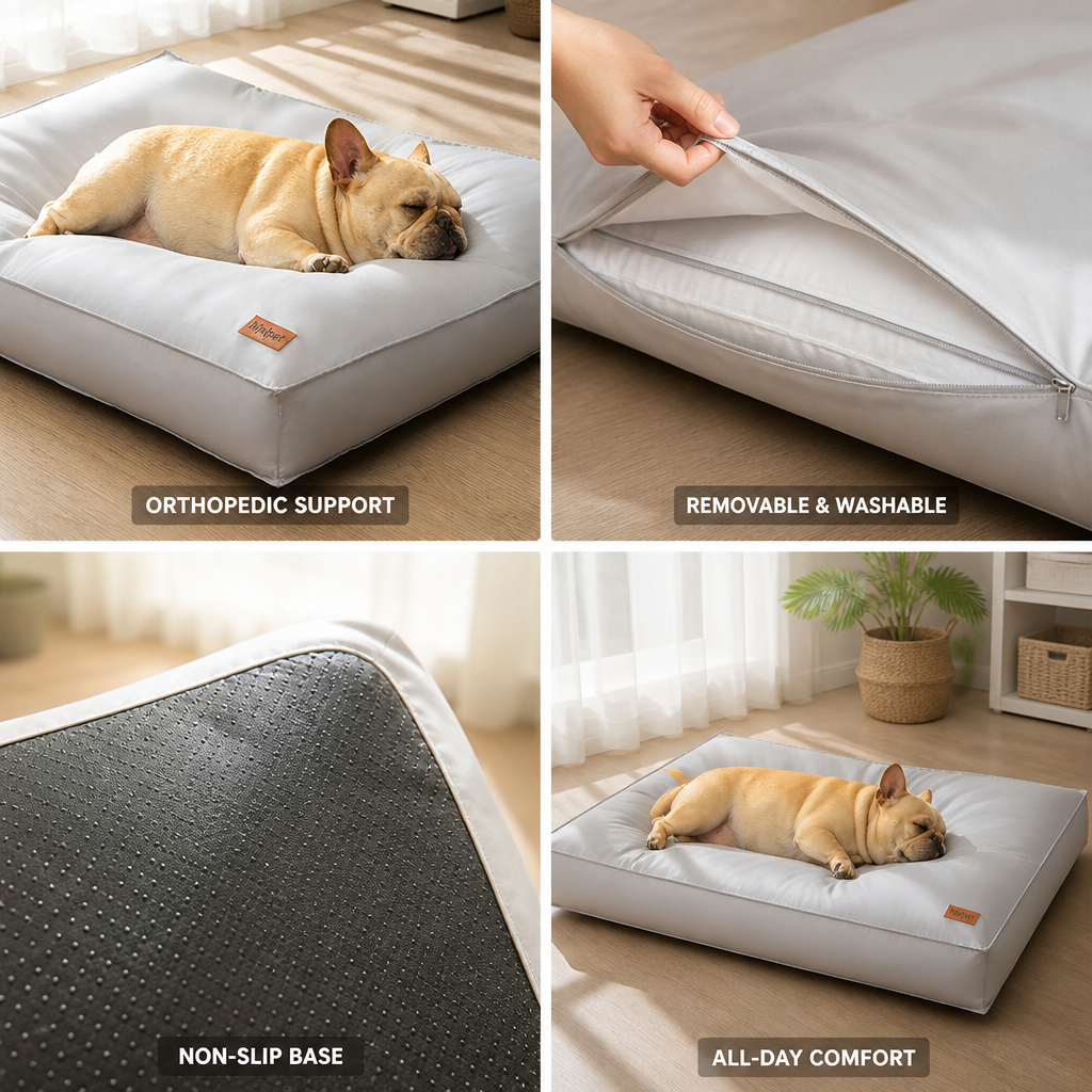 Lit orthopédique moelleux pour chien (housse amovible et lavable) | livraina