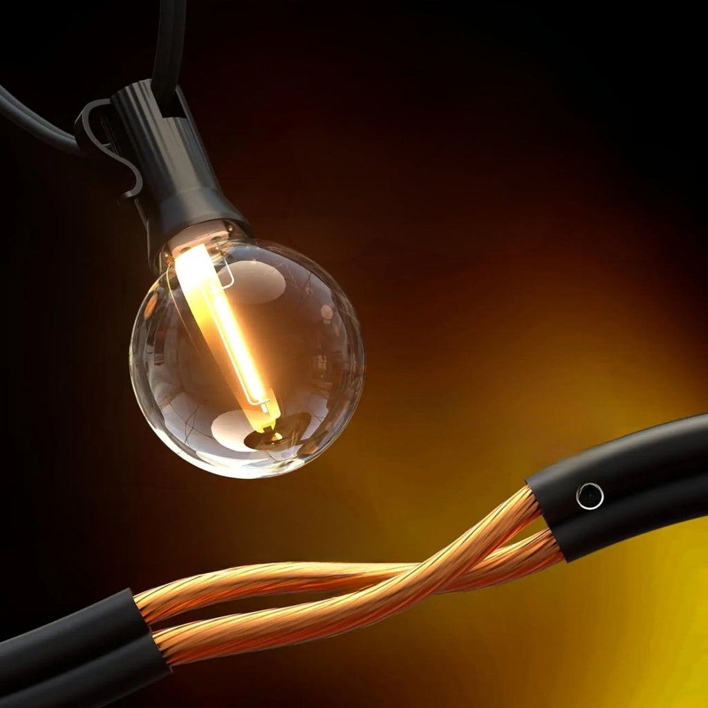 NovaGlow G40 nerozbitné LED žárovky na řetězu, teplá bílá