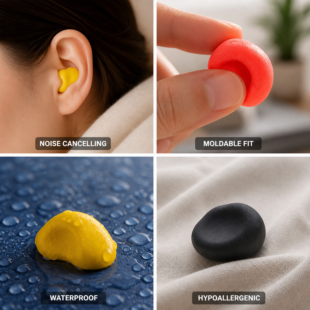 Noise-Cancelling Moldable & Waterproof Earplugs | livraina