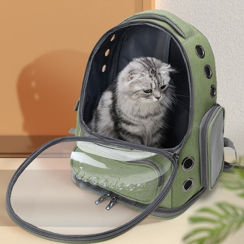Mochila transportadora transparente para animais AeroPaw - Visibilidade de 360°, ventilada