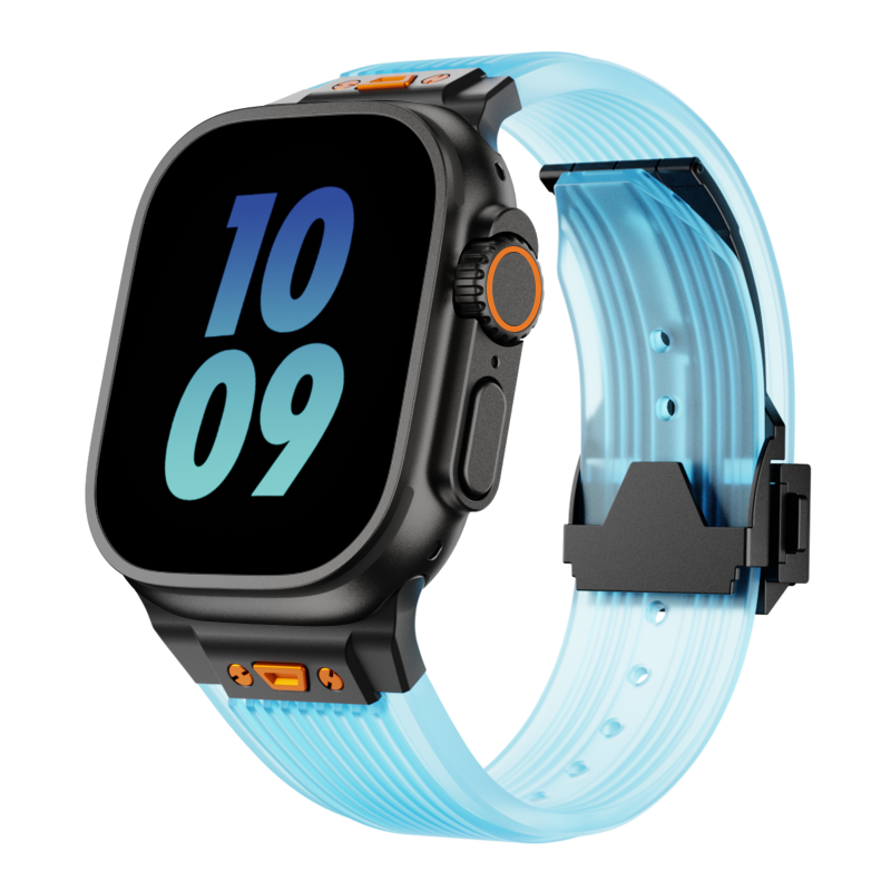 Cinturino RM in silicone trasparente per Apple Watch — Stile elegante da polso