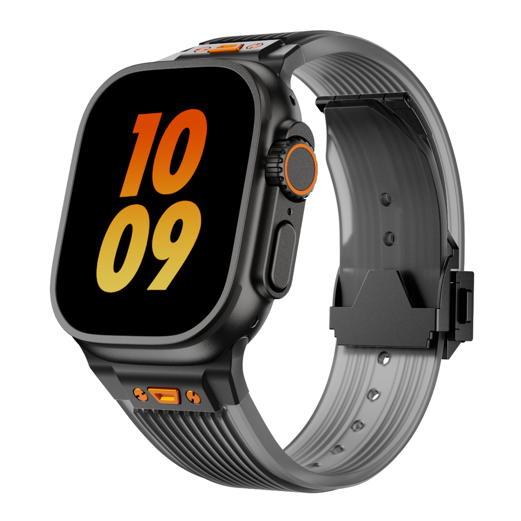 Cinturino RM in silicone trasparente per Apple Watch — Stile elegante da polso