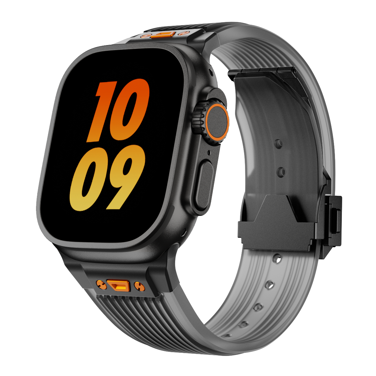 Cinturino RM in silicone trasparente per Apple Watch — Stile elegante da polso