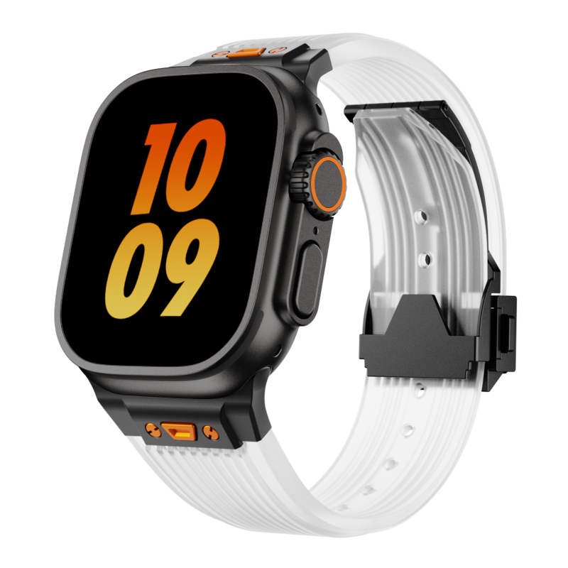 Cinturino RM in silicone trasparente per Apple Watch — Stile elegante da polso