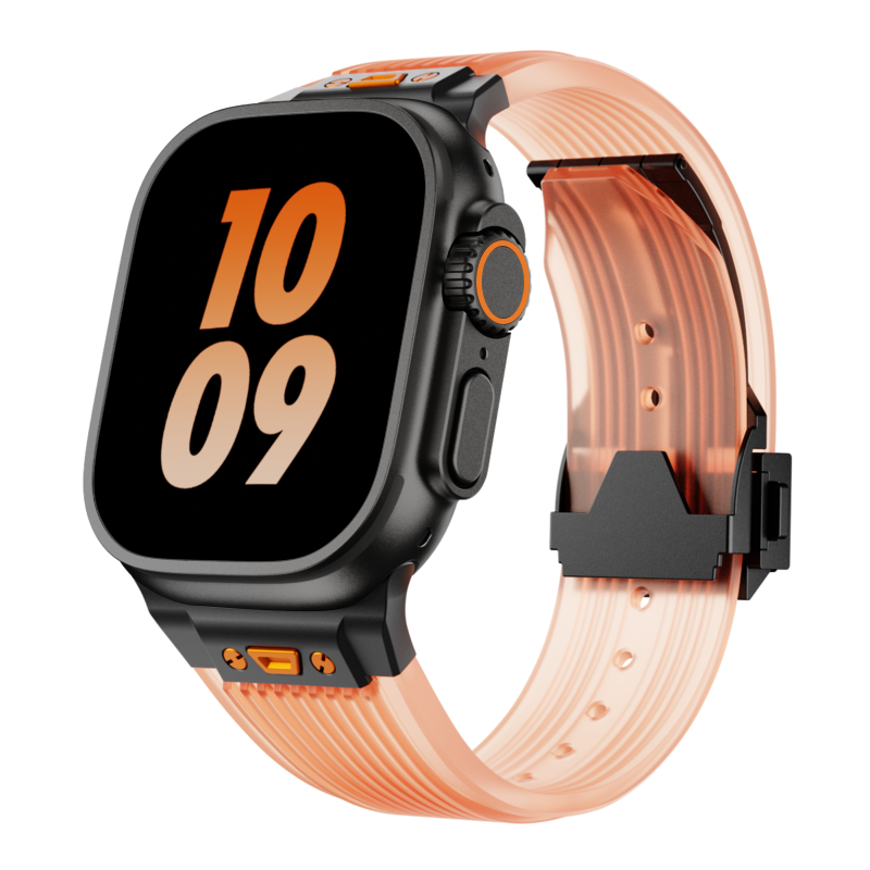Cinturino RM in silicone trasparente per Apple Watch — Stile elegante da polso