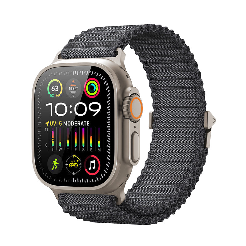 OFF-ROAD gewebtes Apple-Watch-Armband mit doppelter Lage, elastische Schnalle