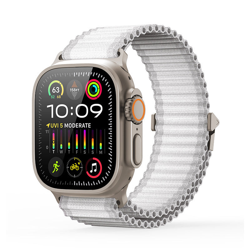OFF-ROAD gewebtes Apple-Watch-Armband mit doppelter Lage, elastische Schnalle