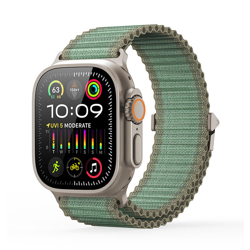 OFF-ROAD gewebtes Apple-Watch-Armband mit doppelter Lage, elastische Schnalle