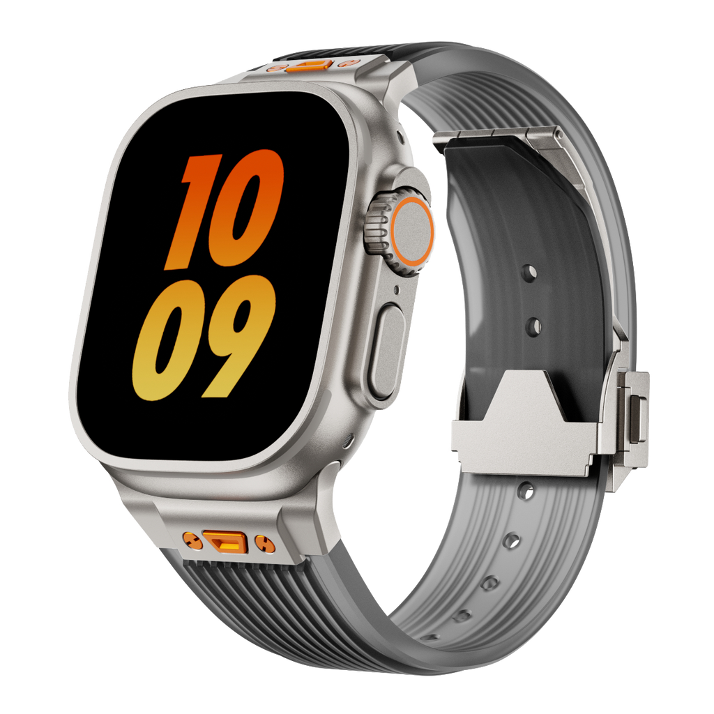 Cinturino RM in silicone trasparente per Apple Watch — Stile elegante da polso