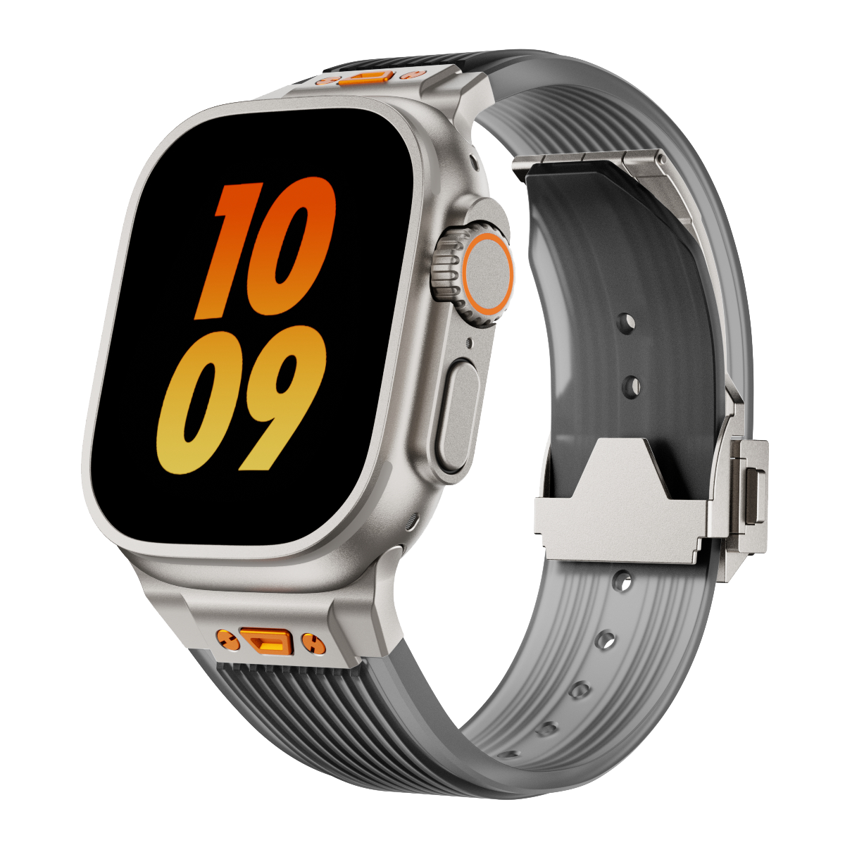 Cinturino RM in silicone trasparente per Apple Watch — Stile elegante da polso