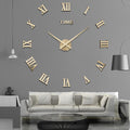 Orologio da parete moderno con specchio argentato e numeri romani