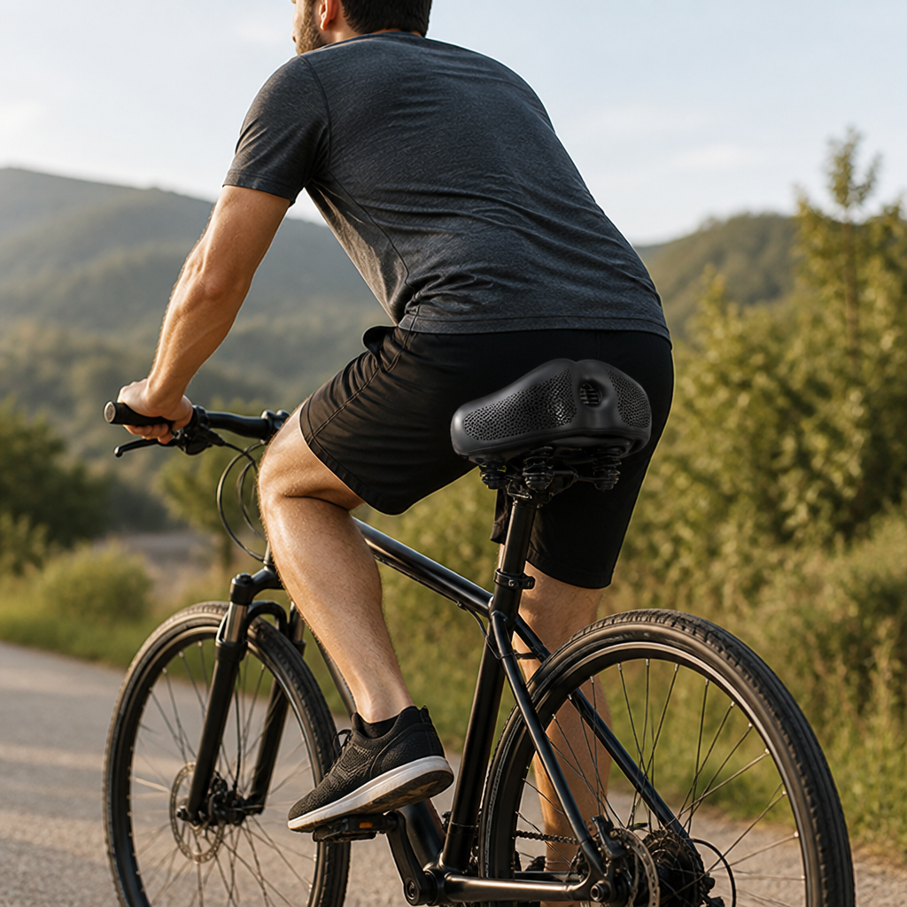 Sillín de bicicleta extragrande, sin punta y con doble resorte | livraina