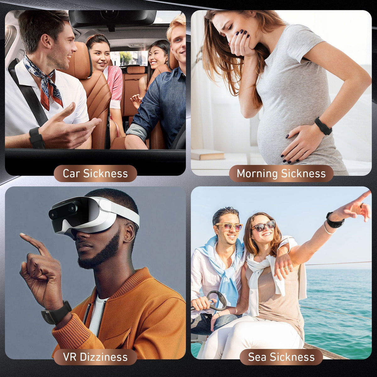 CalmiWave Nausea Relief Wristband — Drug-Free Electrical Stimulation