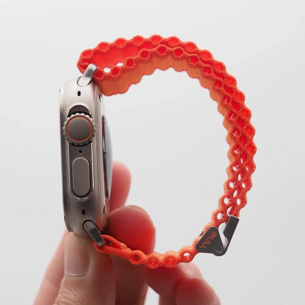 OFF-ROAD gewebtes Apple-Watch-Armband mit doppelter Lage, elastische Schnalle
