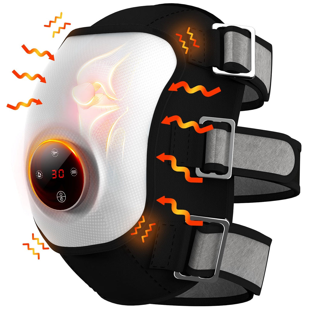 Masseur 4-en-1 pour genou arthrosique - Chaleur, air et lumière rouge