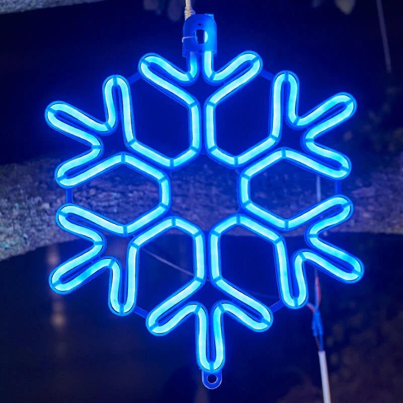 שרשרת אורות LED בצורת פתיתי שלג - קישוט חורף חגיגי עמיד למים