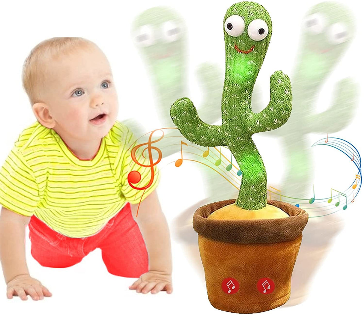 Brinquedo musical em forma de cato com luzes LED | livraina